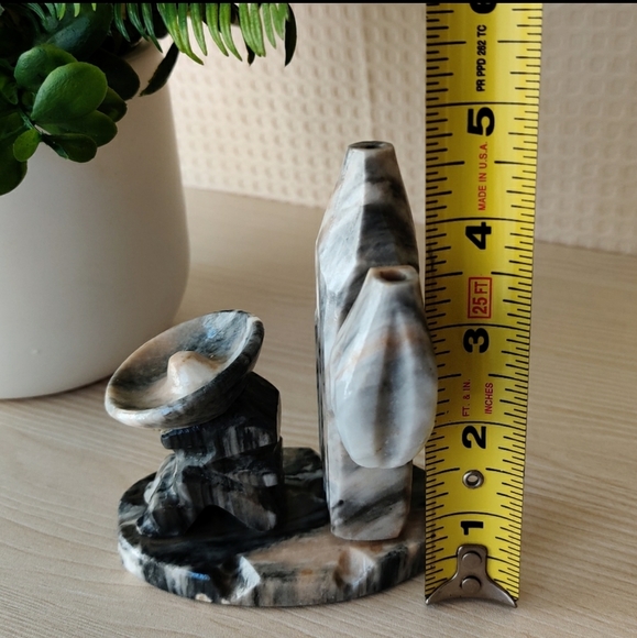 Black Onyx Marble Stone, Man Wearing "Sombrero" Sleeping Next to Cactus - Picture 10 of 11